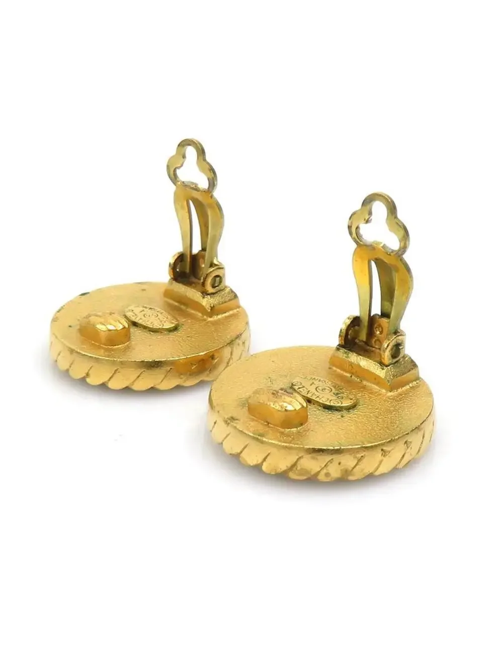 Auth Chanel Vintage Cc Logo Earrings #303083C29B
